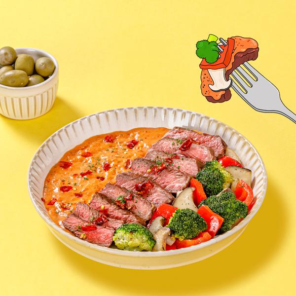 허챠밍 매콤 로제 스테이크(1인)
