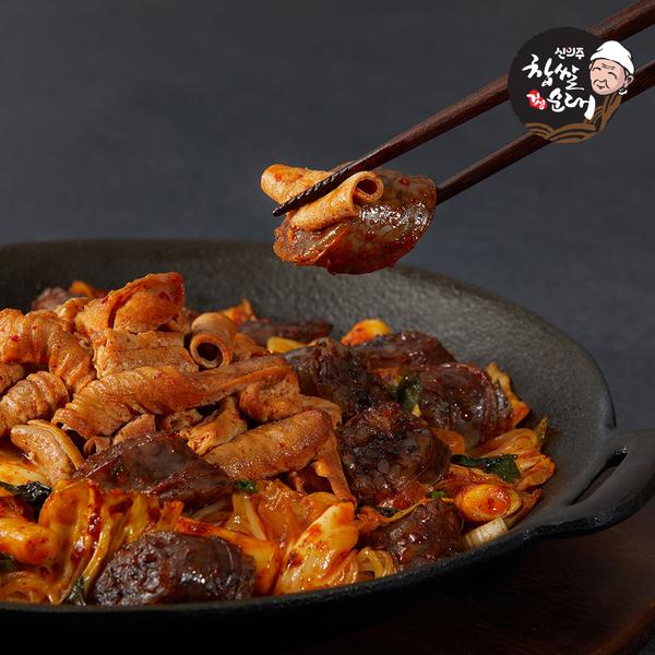 [신의주찹쌀순대] 매콤양념 쫄순대 곱창볶음
